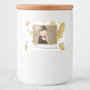 Foto god jul Guld Glitter - Livsmedelsmärke Mat Etiketter