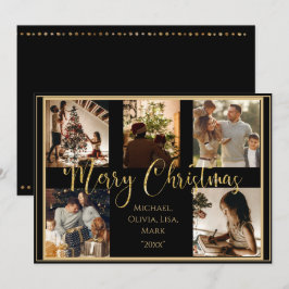 Foto God Jul Guld Skrift Julkort