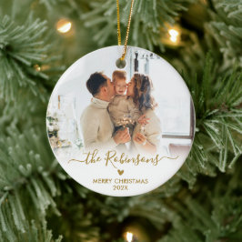 Foto God jul i Modern Guld Script-familjen Julgransprydnad Keramik