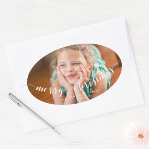 Foto God jul Oval Stickers Ovalt Klistermärke