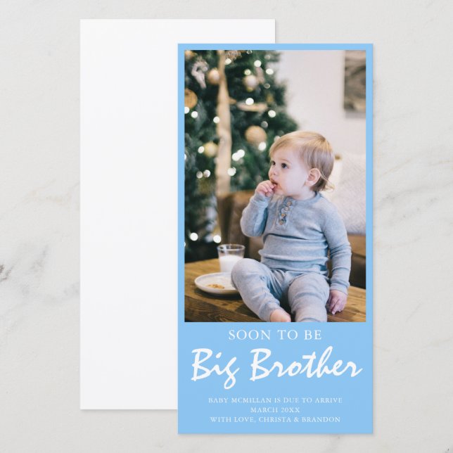 Foto Gravid Big Brother Blue-meddelande Meddelande (Fram/baksida)