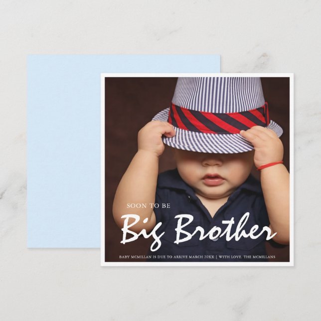 Foto Gravid Big Brother Blue-meddelande Meddelande (Fram/baksida)