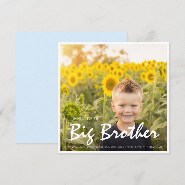 Foto Gravid Big Brother Blue-meddelande Meddelande (Fram/baksida)