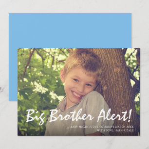 Foto Graviditet Storebror Blå Annonskort Meddelande