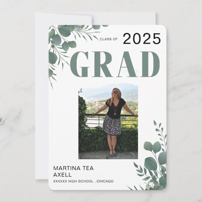 Foto Greenery Studenten-meddelande Inbjudningar (Framsida)