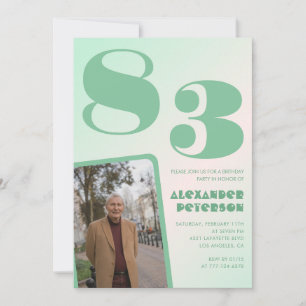 Foto Grön Gradient 83-årsdag Inbjudningar