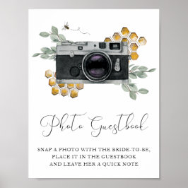 Foto Guestbook Bees and Eucalyptus Sign Poster