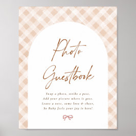 Foto Guestbook Gingham Cutie Paj Baby Shower Sign Poster