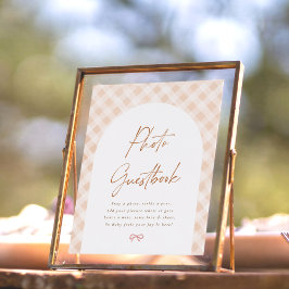 Foto Guestbook Gingham Cutie Paj Baby Shower Sign Poster