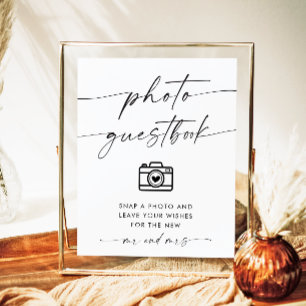 Foto Guestbook-tecken, Photo Guestbook Bröllop-tec Poster