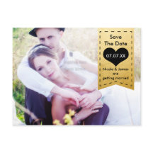 FOTO Guld Folie & Svart SPARA DATUM Vykort