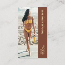 Foto Gult Bikini Barista Dubbla Nummer på kaffe Lojalitetskort