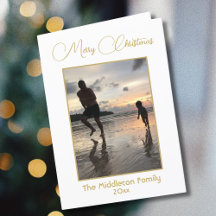 Foto Hälsning i Modern Guld God jul