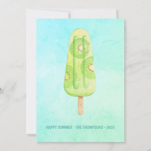Foto Hälsning i sommarfamiljen Watercolor Popsicle Kort