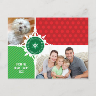 FOTO HÄLSNING POSTCARD: snowflake dissekerad 2 Helg Vykort