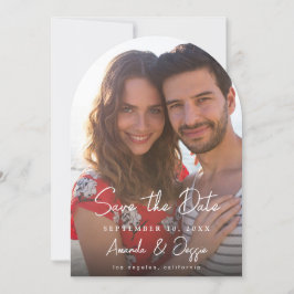 Foto - Handskrift Lodrät Spara datum 3-båge Inbjudningar