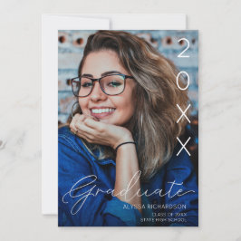 Foto & handskrifts typografi examenklass inbjudningar
