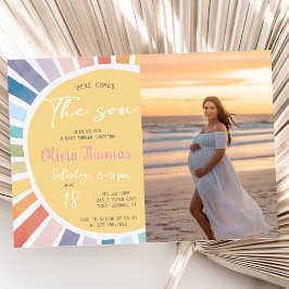 Foto Här kommer sonen Baby Shower Inbjudan