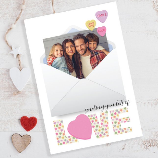Foto Heart Candy Valentine Day-Helgdag Card Tack Kort (Skapare uppladdad)