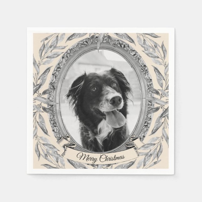 Foto helgdag Silver Ram Pappersservett (Framsidan)