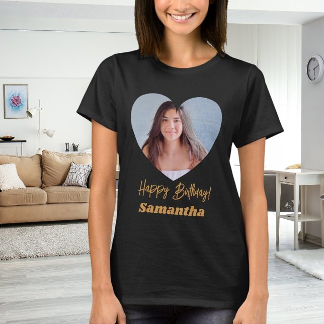 Foto hjärta namn födelsedag t shirt (Skapare uppladdad)