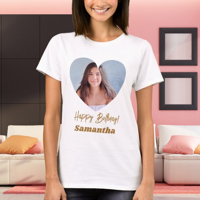 Foto hjärta namn födelsedag t shirt (Skapare uppladdad)
