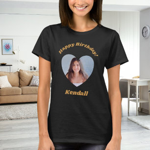 Foto hjärta namn födelsedag t shirt