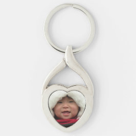 Foto hjärtformade Keychain Twisted Heart Silverfärgad Nyckelring