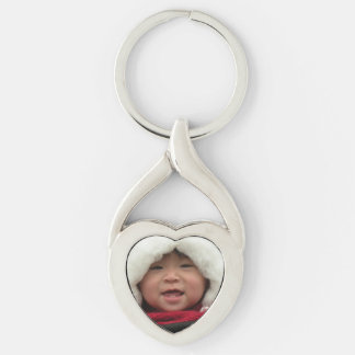 Foto hjärtformade Keychain Twisted Heart Silverfärgad Nyckelring