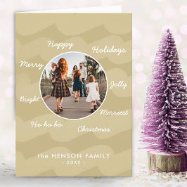 Foto Holida Modern Golden jul Önskemål-familjen Helgkort