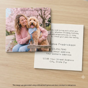 Foto Hundpromenerare Husdjursvakt Kvadrat Fyrkantigt Visitkort