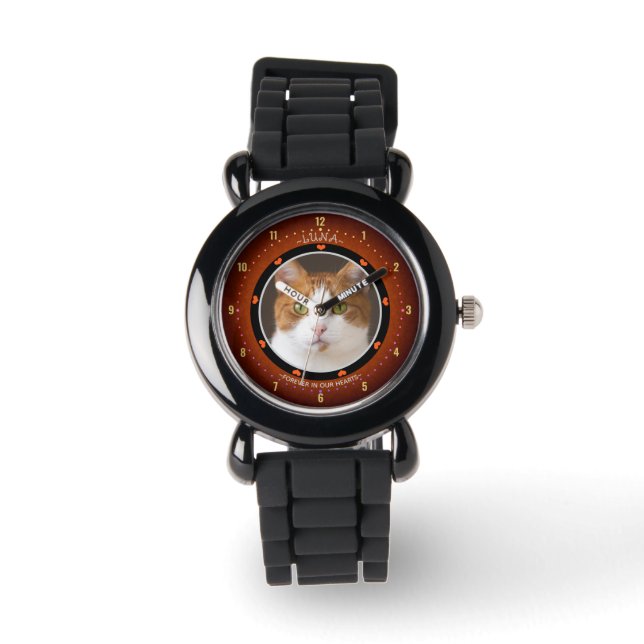 Foto Husdjur Minnesvägg, Katt Tribute Armbandsur (Framsida)