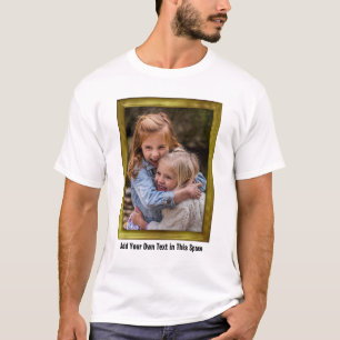 Foto i Anpassningsbarnas familj i Guld Ram + Enkel T Shirt