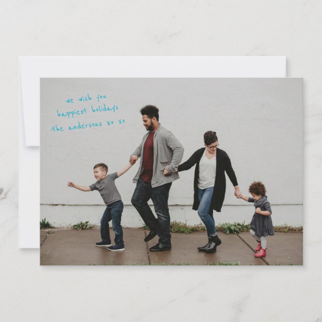 Foto i full bredd med modern design julkort (Framsida)