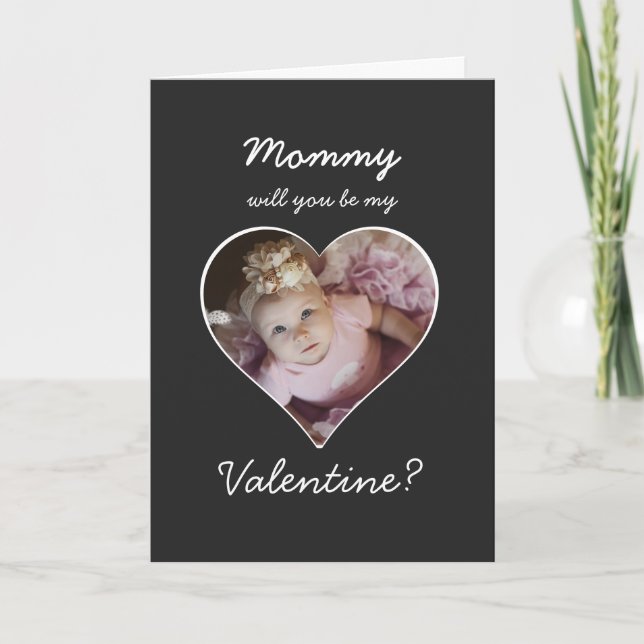 Foto i hjärtat Kommer du att vara min Valentine Helgkort (Framsida)