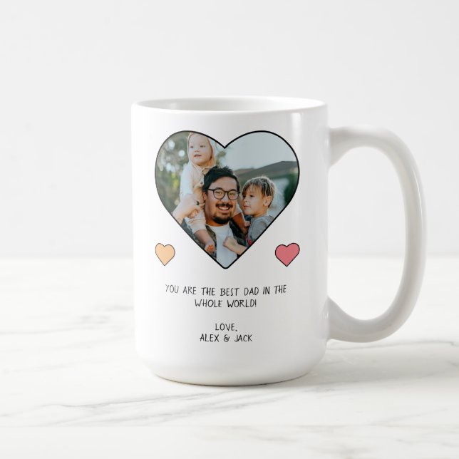 Foto i hjärtform med meddelanden om Anpassningsbar Kaffemugg (Höger)