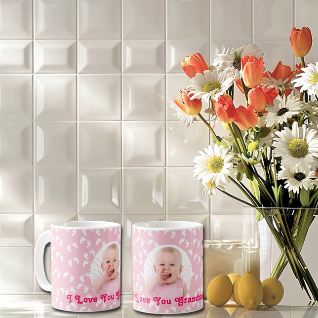 Foto "I Kärlek You Grandma" Anpassningsbar Rosa an Kaffemugg (Skapare uppladdad)