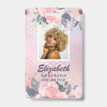 FOTO-ID - Employee VIP Pass Girly Glitter Flowers