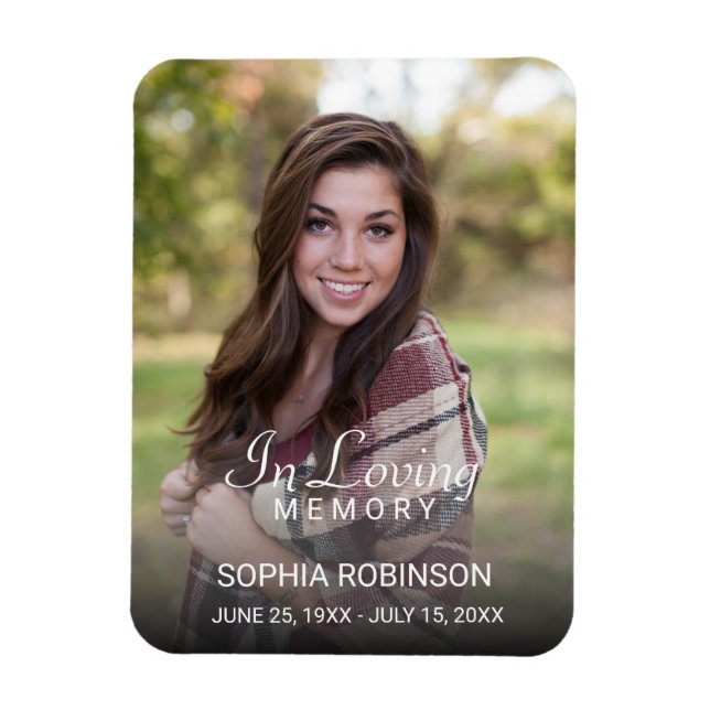 Foto in Loving Memory Funeral Memorial Magnet (Vertikal)