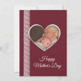 Foto inuti hjärtbild med spetskant kort