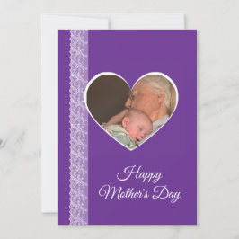 Foto inuti hjärtbild med spetskant kort