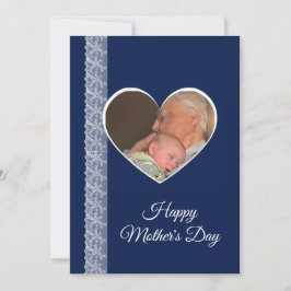 Foto inuti hjärtbild med spetskant kort