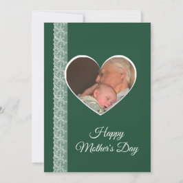 Foto inuti hjärtbild med spetskant kort