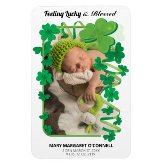 Foto Irish Shamrocks Baby-meddelande Magnet