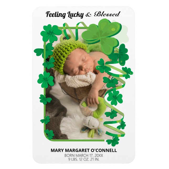 Foto Irish Shamrocks Baby-meddelande Magnet (Vertikal)