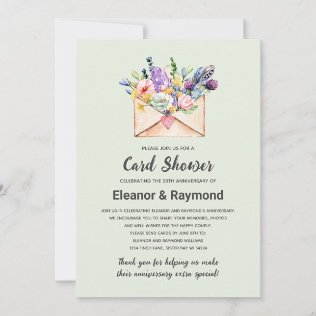 Foto Jubileumskort Shower Inbjudan (Framsida)