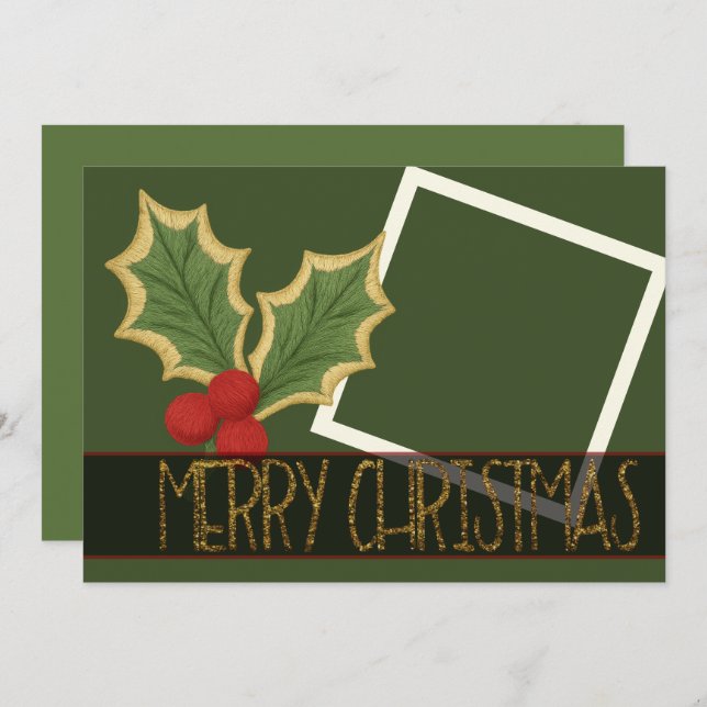 Foto Julbärsbroderi julband Julkort (Fram/baksida)