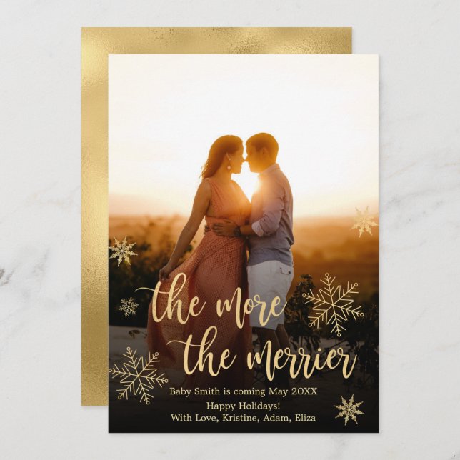 Foto julgraviditetskort för annonsering inbjudningar (Fram/baksida)