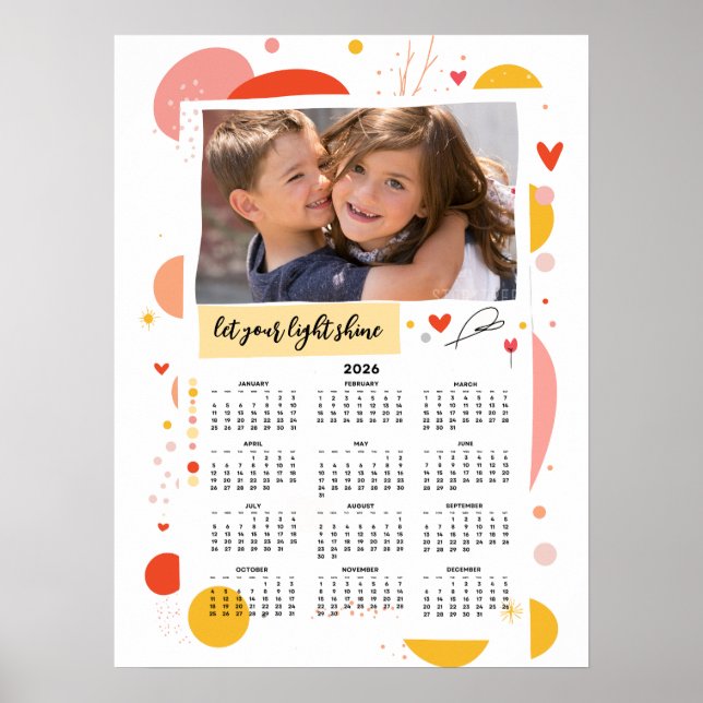Foto kalender 2026 Låt Ditt Ljus Lysa Affisch (Framsidan)
