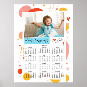 Foto kalender 2026 Välj Lycka Poster 18x24